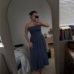 Free People Strapless Midnight Blue Maxi Dress
